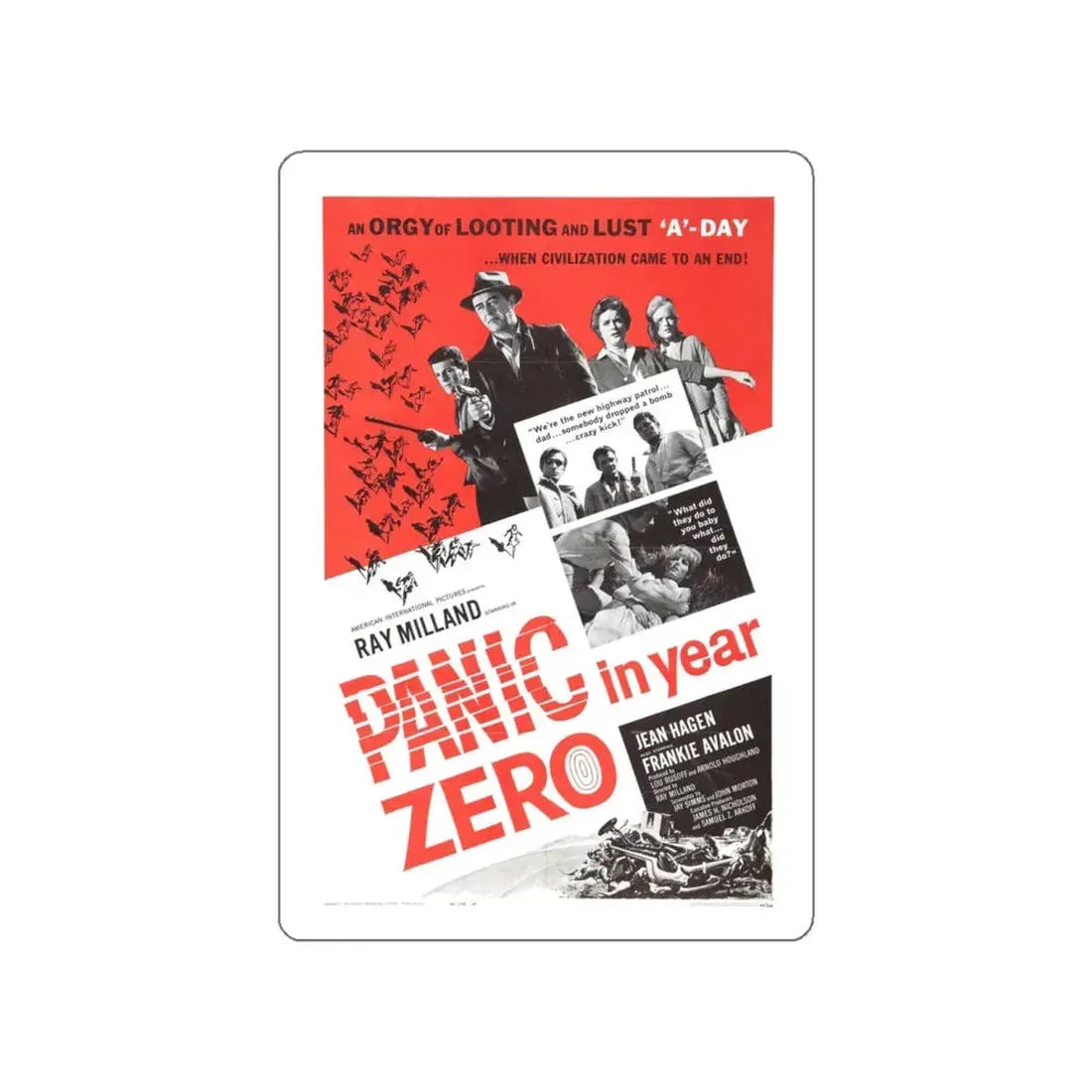 PANIC IN YEAR ZERO (2) 1962 Movie Poster STICKER Vinyl Die-Cut Decal 4 Inch - The Sticker Space