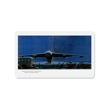 Panic on the Runway, 1958 (Magazine Illustration) Refrigerator Magnet-2" x 2"-The Sticker Space