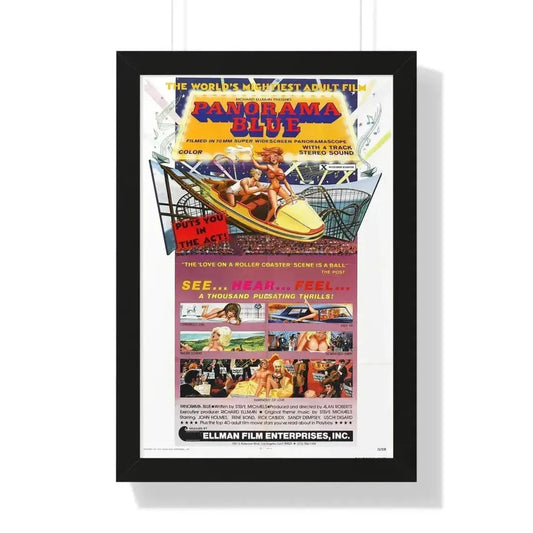 PANORAMA BLUE 1974 - Framed Movie Poster 16″ x 24″ Black - The Sticker Space