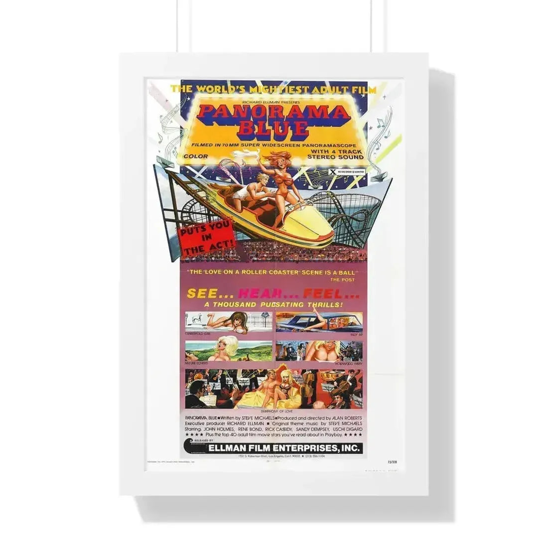 PANORAMA BLUE 1974 - Framed Movie Poster 16″ x 24″ White - The Sticker Space