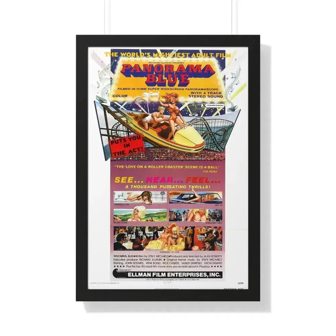 PANORAMA BLUE 1974 - Framed Movie Poster 20" x 30" Black - The Sticker Space