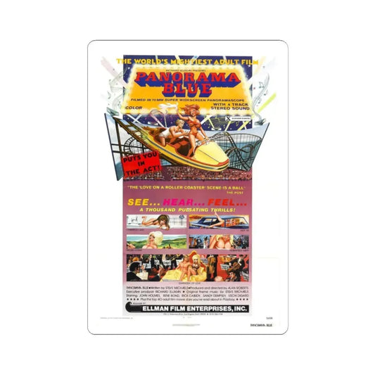 PANORAMA BLUE 1974 Movie Poster - STICKER Vinyl Kiss-Cut Decal 2 Inch White - The Sticker Space