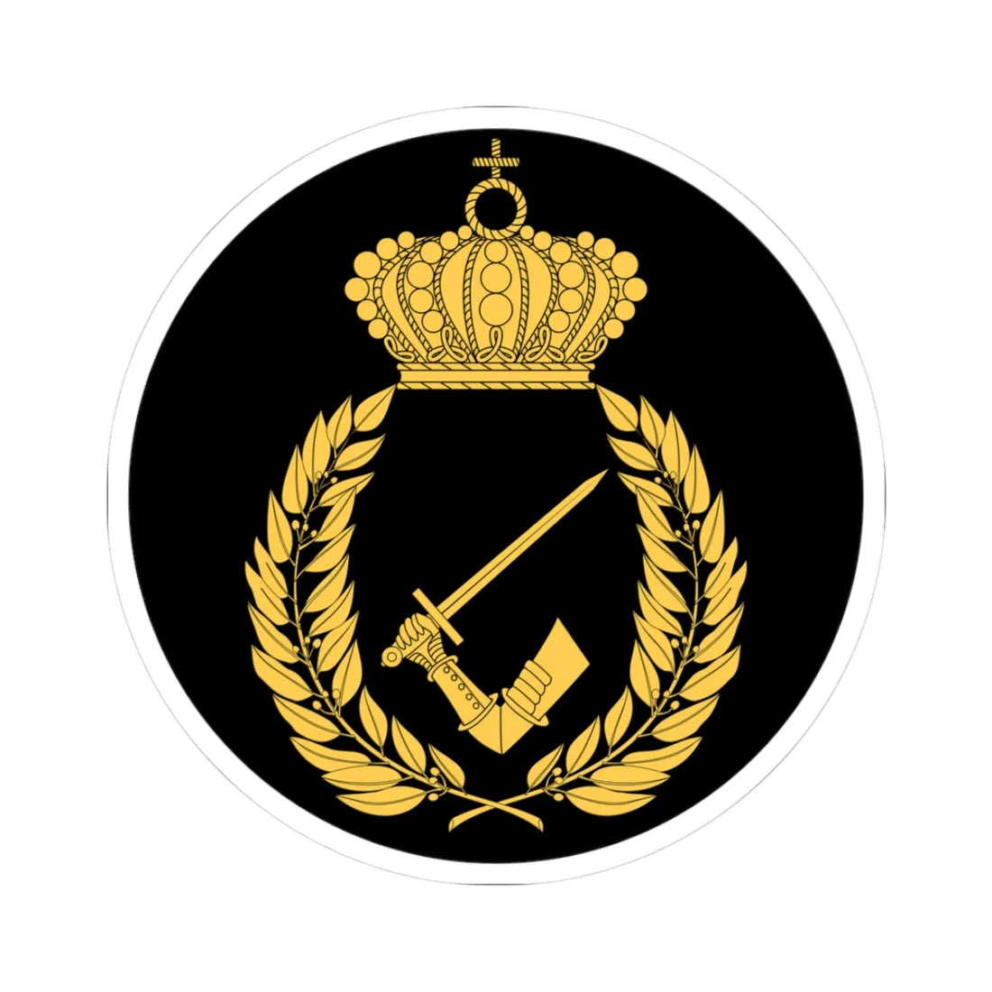 Pansartruppernas officershögskola vapen (Sweden) (Coat of Arms) STICKER Vinyl Kiss-Cut Decal 3 Inch White - The Sticker Space