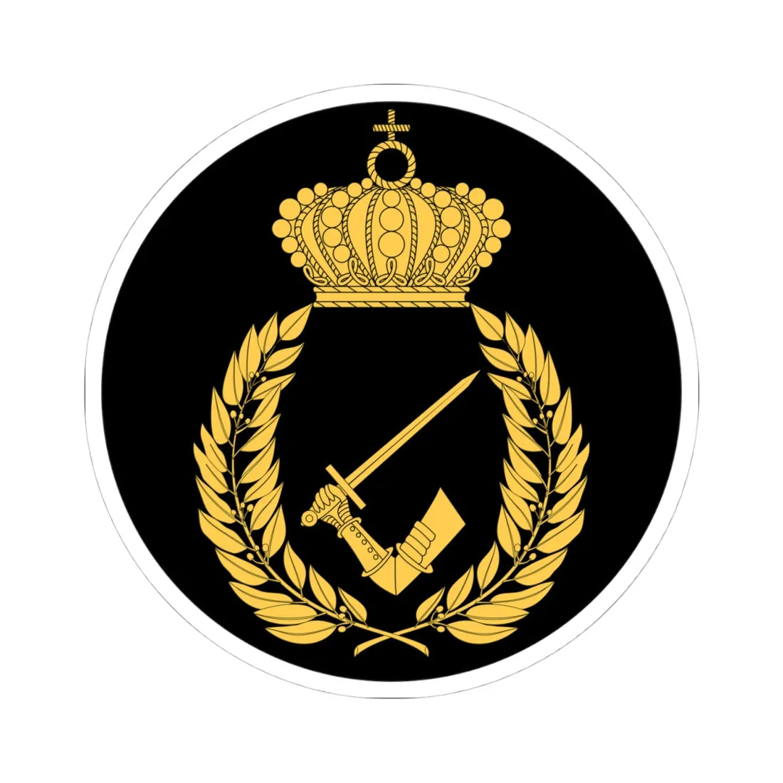 Pansartruppernas officershögskola vapen (Sweden) (Coat of Arms) STICKER Vinyl Kiss-Cut Decal 4 Inch White - The Sticker Space