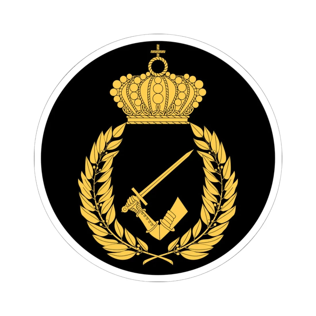 Pansartruppernas officershögskola vapen (Sweden) (Coat of Arms) STICKER Vinyl Kiss-Cut Decal 6 Inch White - The Sticker Space