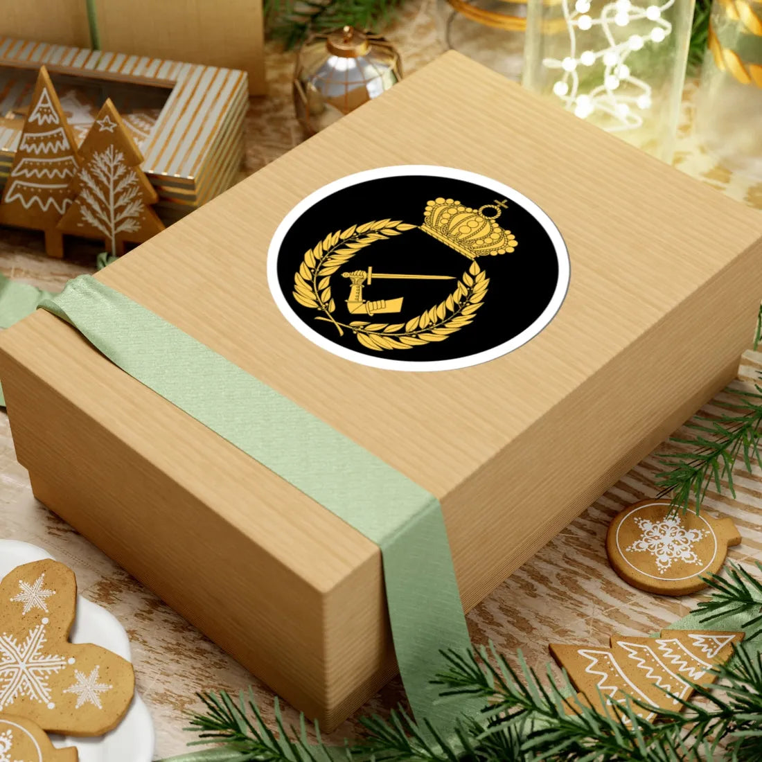 Pansartruppernas officershögskola vapen (Sweden) (Coat of Arms) STICKER Vinyl Kiss-Cut Decal - The Sticker Space