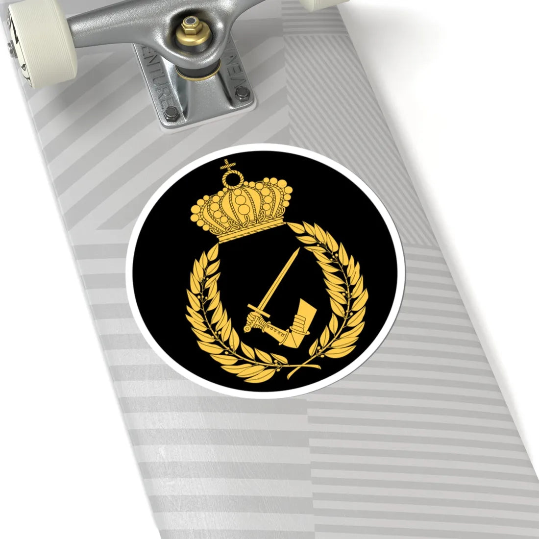 Pansartruppernas officershögskola vapen (Sweden) (Coat of Arms) STICKER Vinyl Kiss-Cut Decal - The Sticker Space