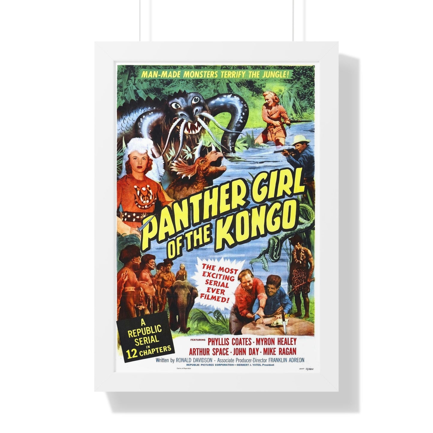 PANTHER GIRL OF THE KONGO 1955 - Framed Movie Poster-16″ x 24″-The Sticker Space