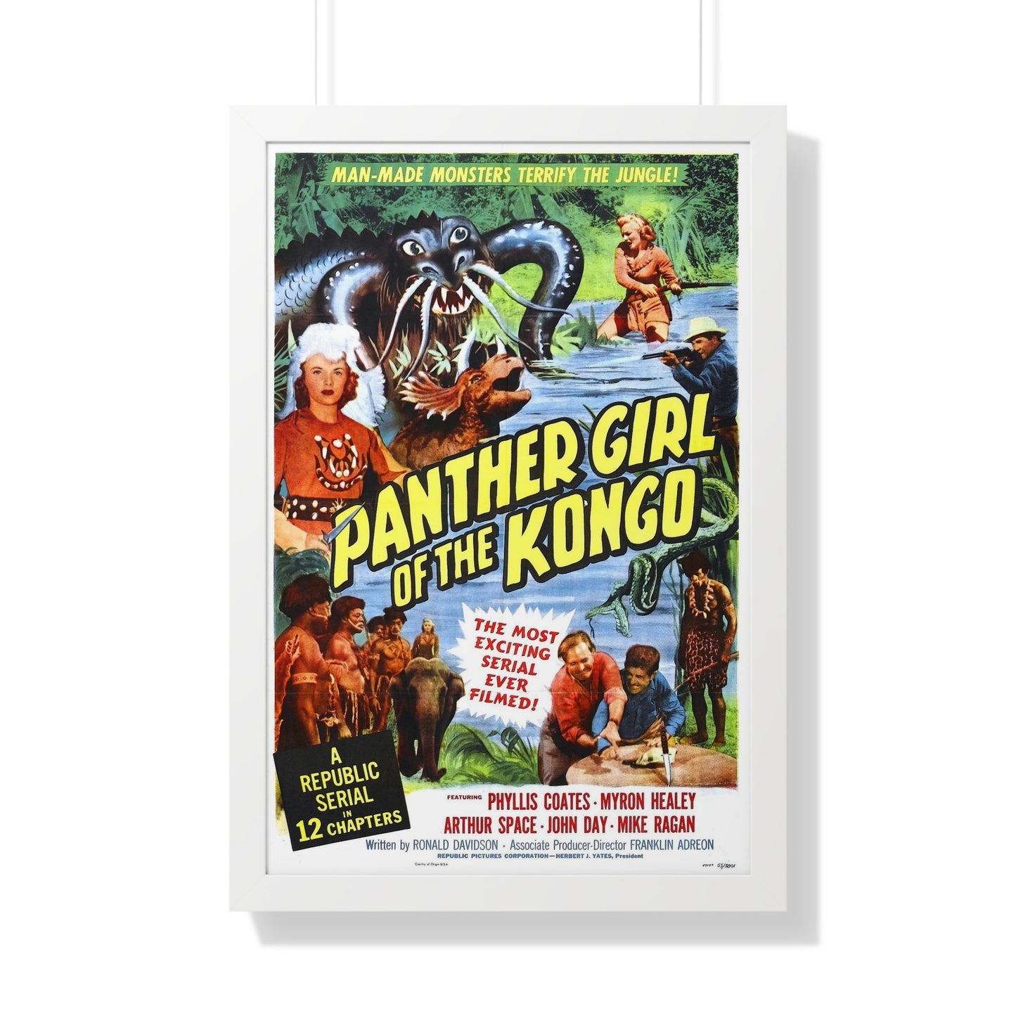 PANTHER GIRL OF THE KONGO 1955 - Framed Movie Poster-20" x 30"-The Sticker Space