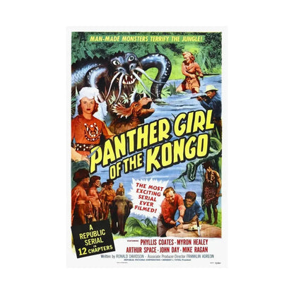 PANTHER GIRL OF THE KONGO 1955 - Paper Movie Poster - The Sticker Space