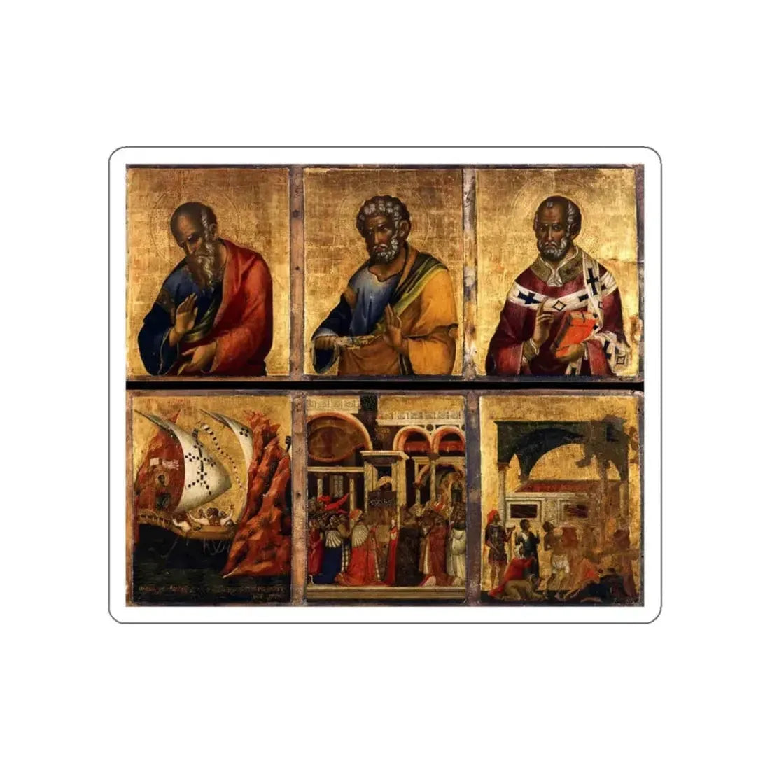 PAOLO VENEZIANO -  Altarpiece (detail)2 (Artwork) STICKER Vinyl Die-Cut Decal White Die-Cut 3 Inch - The Sticker Space