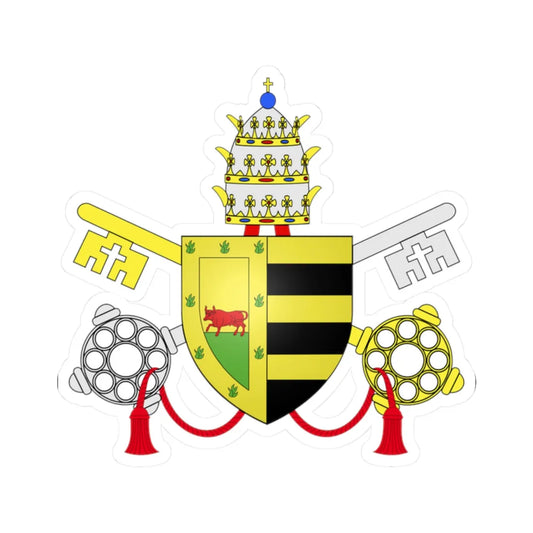 Papal Arms of Alexander VI (Italy) (Coat of Arms) STICKER Vinyl Kiss-Cut Decal 2 Inch White - The Sticker Space