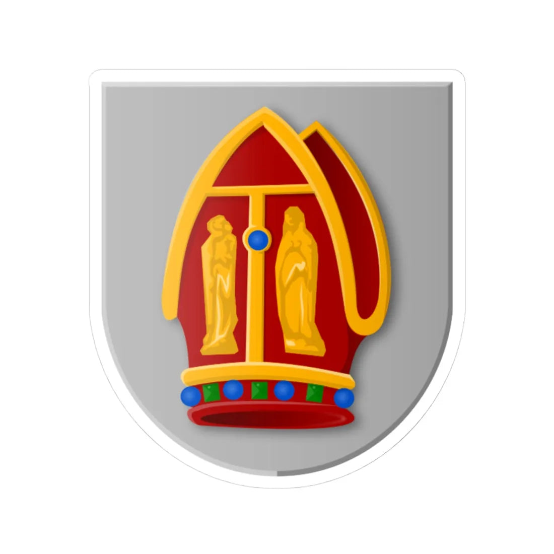 Papenkop wapen (Netherlands) (Coat of Arms) STICKER Vinyl Kiss-Cut Decal 3 Inch White - The Sticker Space