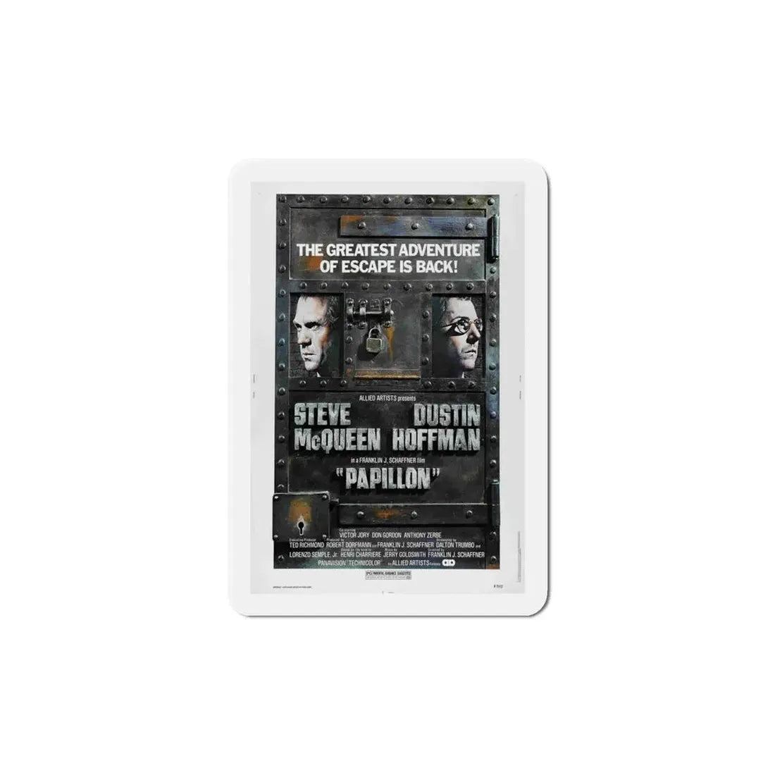 Papillon 1973 Movie Poster Refrigerator Magnet 6 Inch - The Sticker Space