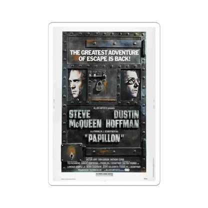 Papillon 1973 Movie Poster - STICKER Vinyl Kiss-Cut Decal 2 Inch White - The Sticker Space