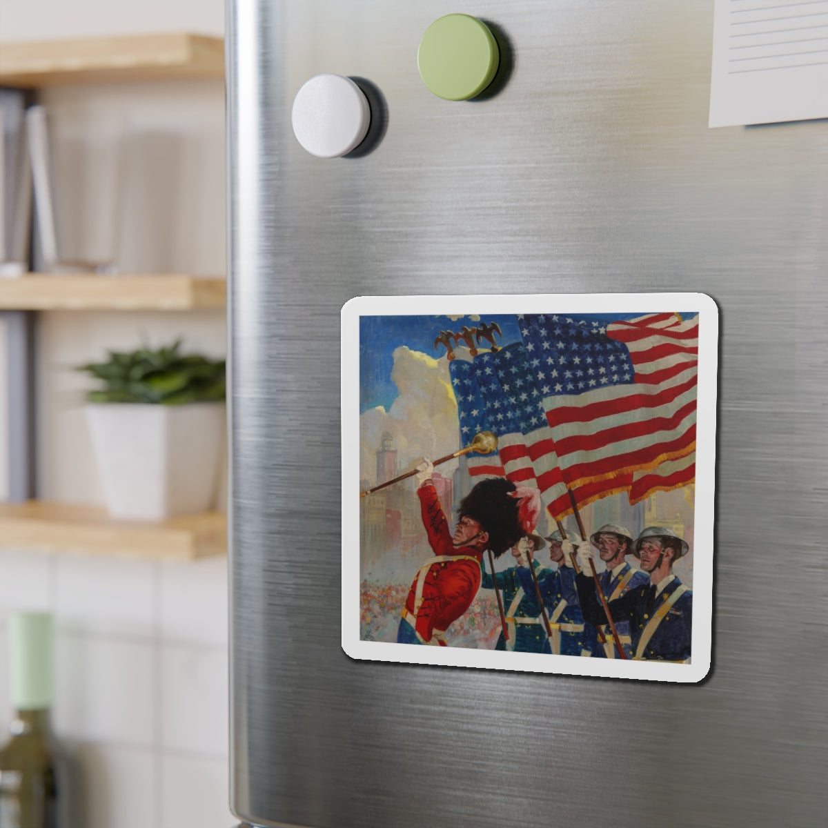 Parade Day, 1939 (Magazine Illustration) Refrigerator Magnet-The Sticker Space