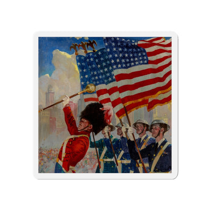 Parade Day, 1939 (Magazine Illustration) Refrigerator Magnet-5" x 5"-The Sticker Space