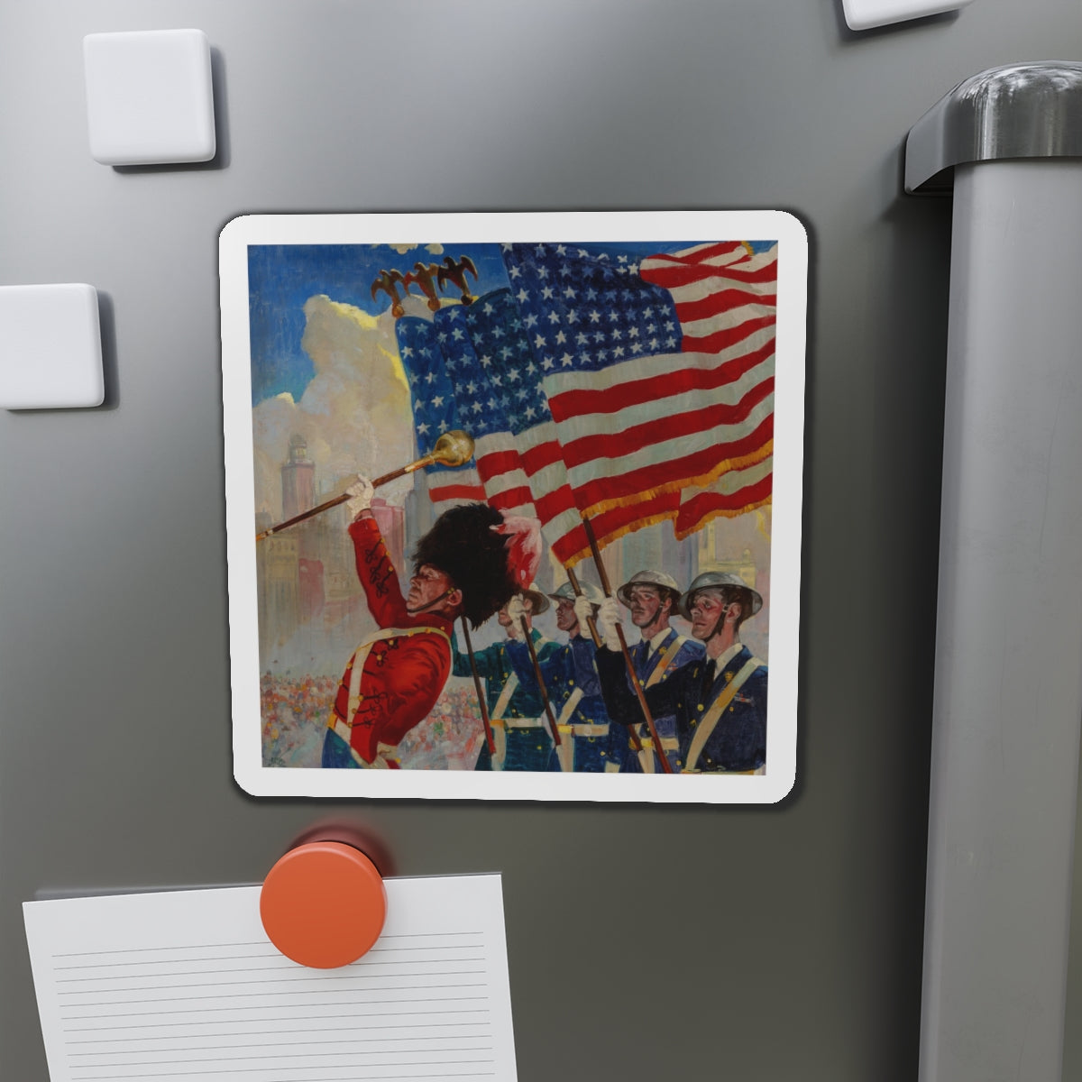 Parade Day, 1939 (Magazine Illustration) Refrigerator Magnet-The Sticker Space