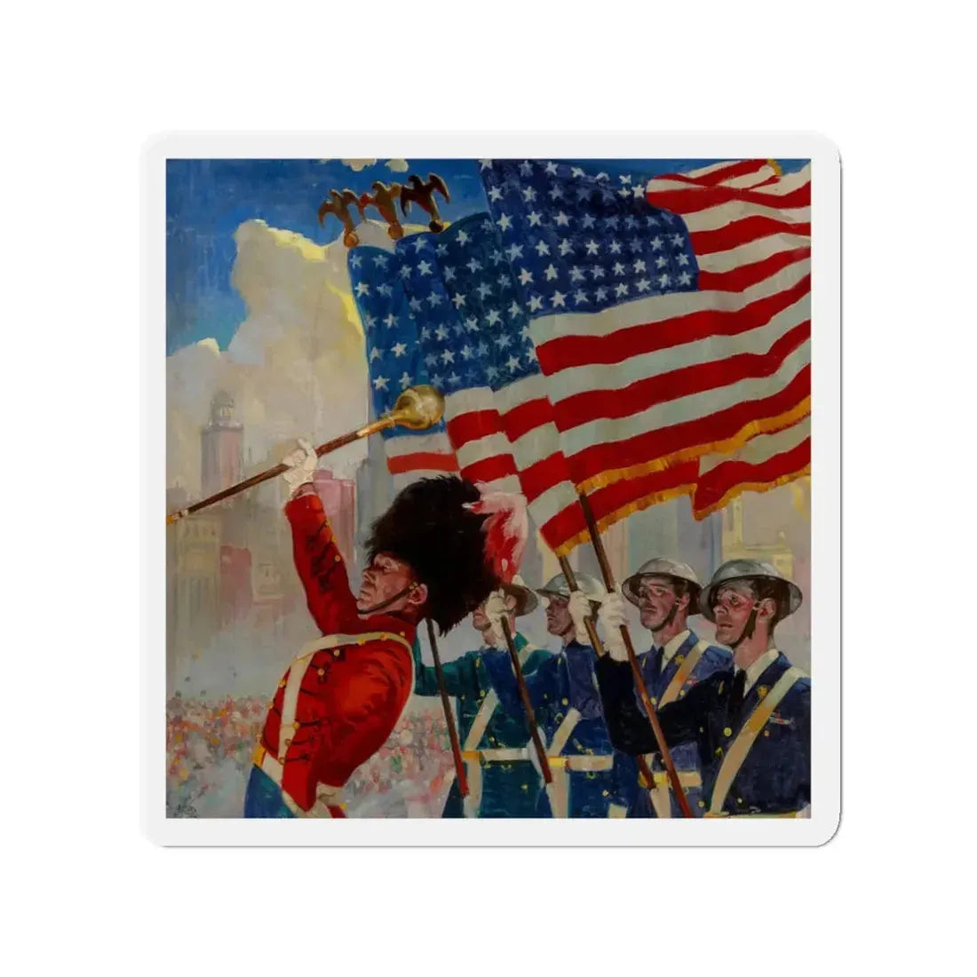 Parade Day, 1939 (Magazine Illustration) Refrigerator Magnet - The Sticker Space