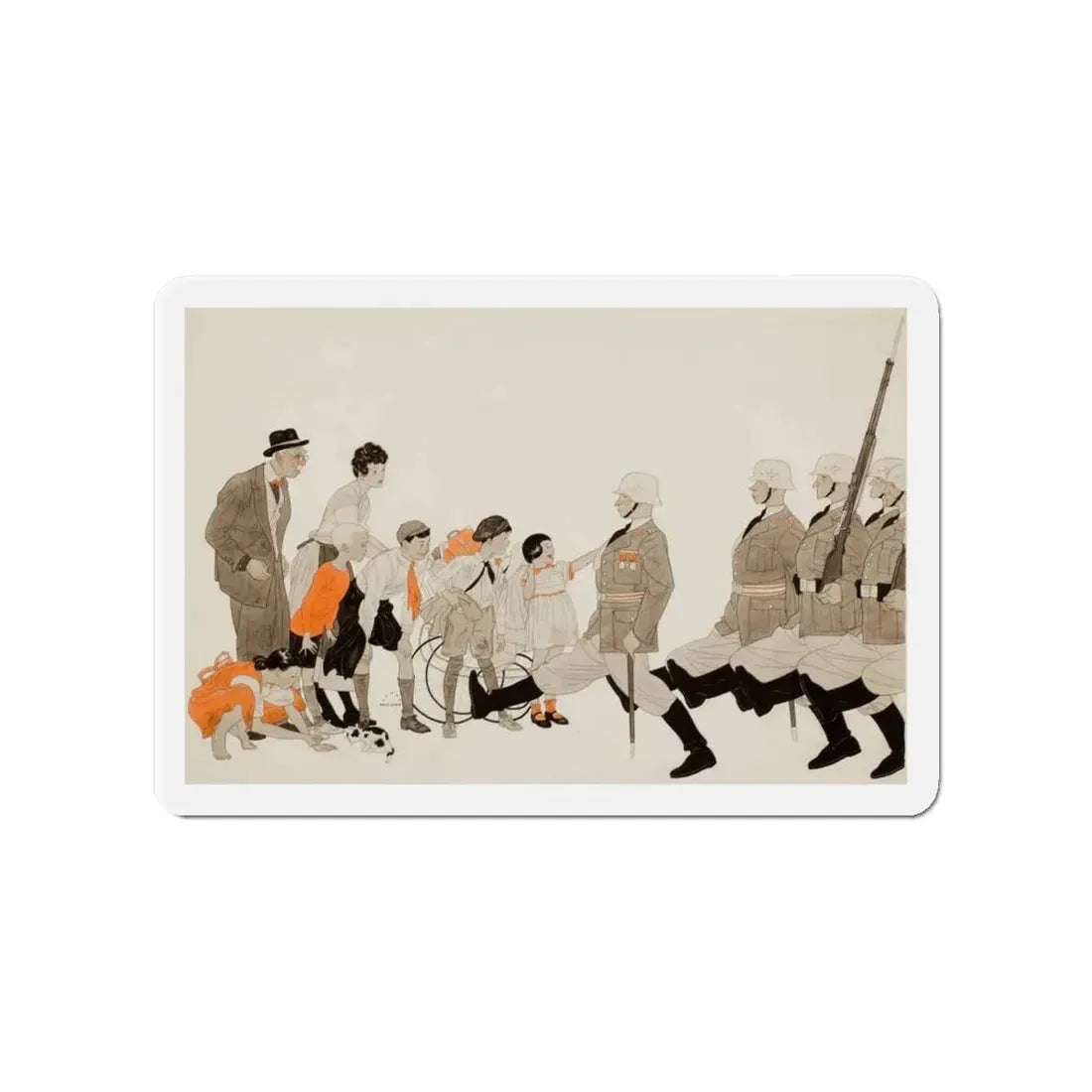 Parading Down the Streets, Collier's story illustration, December 1941 (Magazine Illustration) Refrigerator Magnet - The Sticker Space