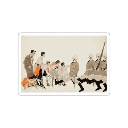 Parading Down the Streets, Collier's story illustration, December 1941 (Magazine Illustration) STICKER Vinyl Die-Cut Decal White Die-Cut 6 Inch - The Sticker Space