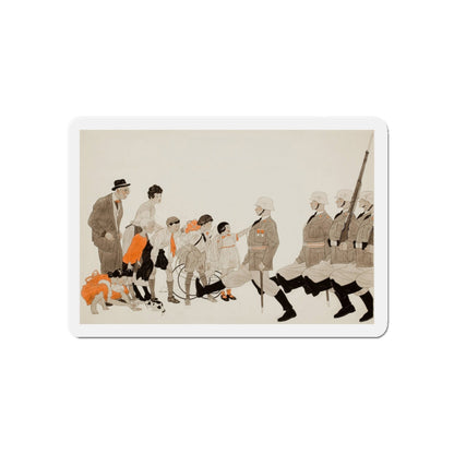 Parading Down the Streets, Collier's story illustration, December 1941 (Magazine Illustration) Refrigerator Magnet-5" x 5"-The Sticker Space