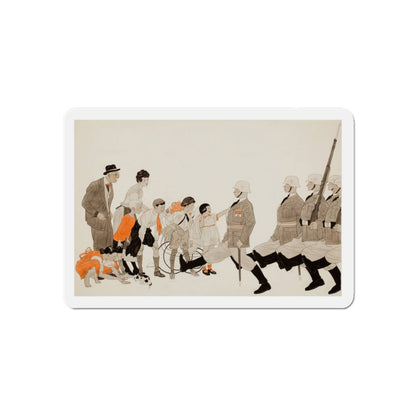 Parading Down the Streets, Collier's story illustration, December 1941 (Magazine Illustration) Refrigerator Magnet-6 × 6"-The Sticker Space