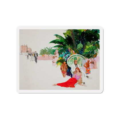 Paradise (Magazine Illustration) Refrigerator Magnet-3" x 3"-The Sticker Space