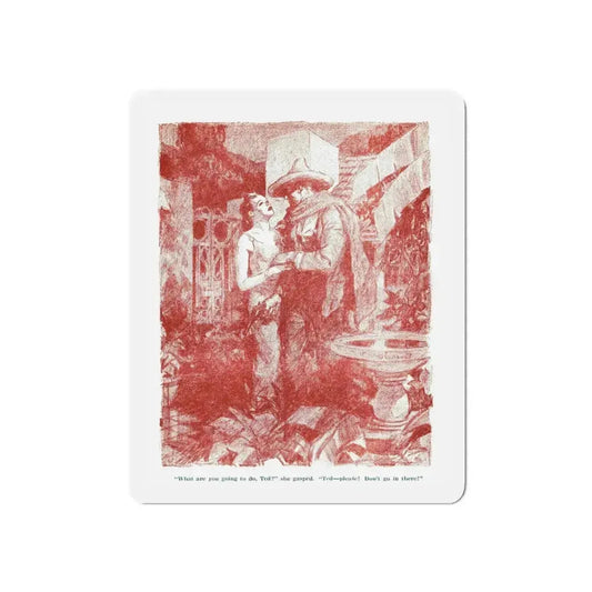 Paraguay Fugitive, Blue Book Magazine, March 1940 (Magazine Illustration) Refrigerator Magnet 6 Inch Die-Cut - The Sticker Space