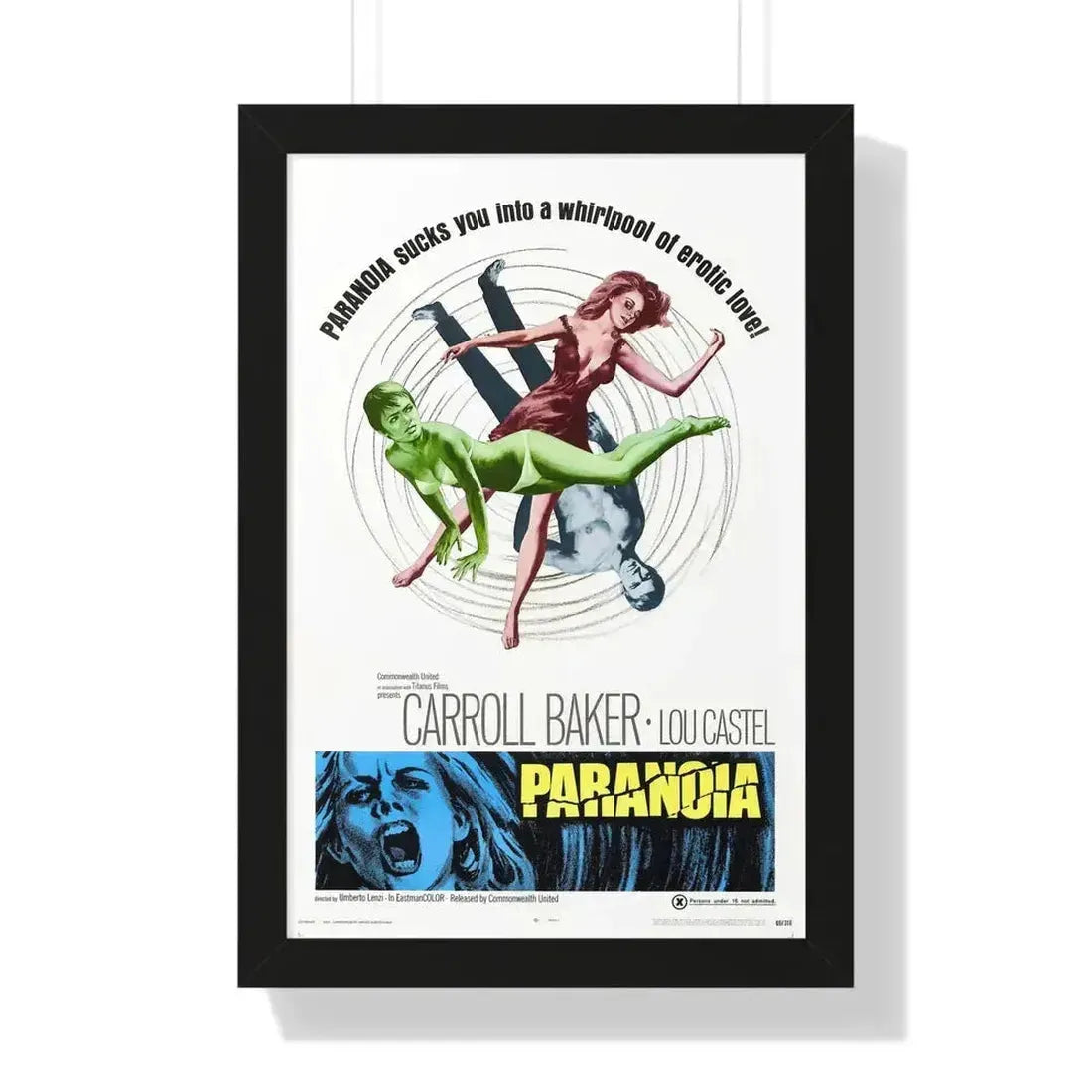 PARANOIA 1969 - Framed Movie Poster 16″ x 24″ Black - The Sticker Space
