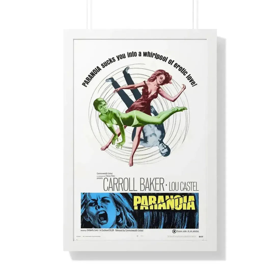 PARANOIA 1969 - Framed Movie Poster 20" x 30" White - The Sticker Space