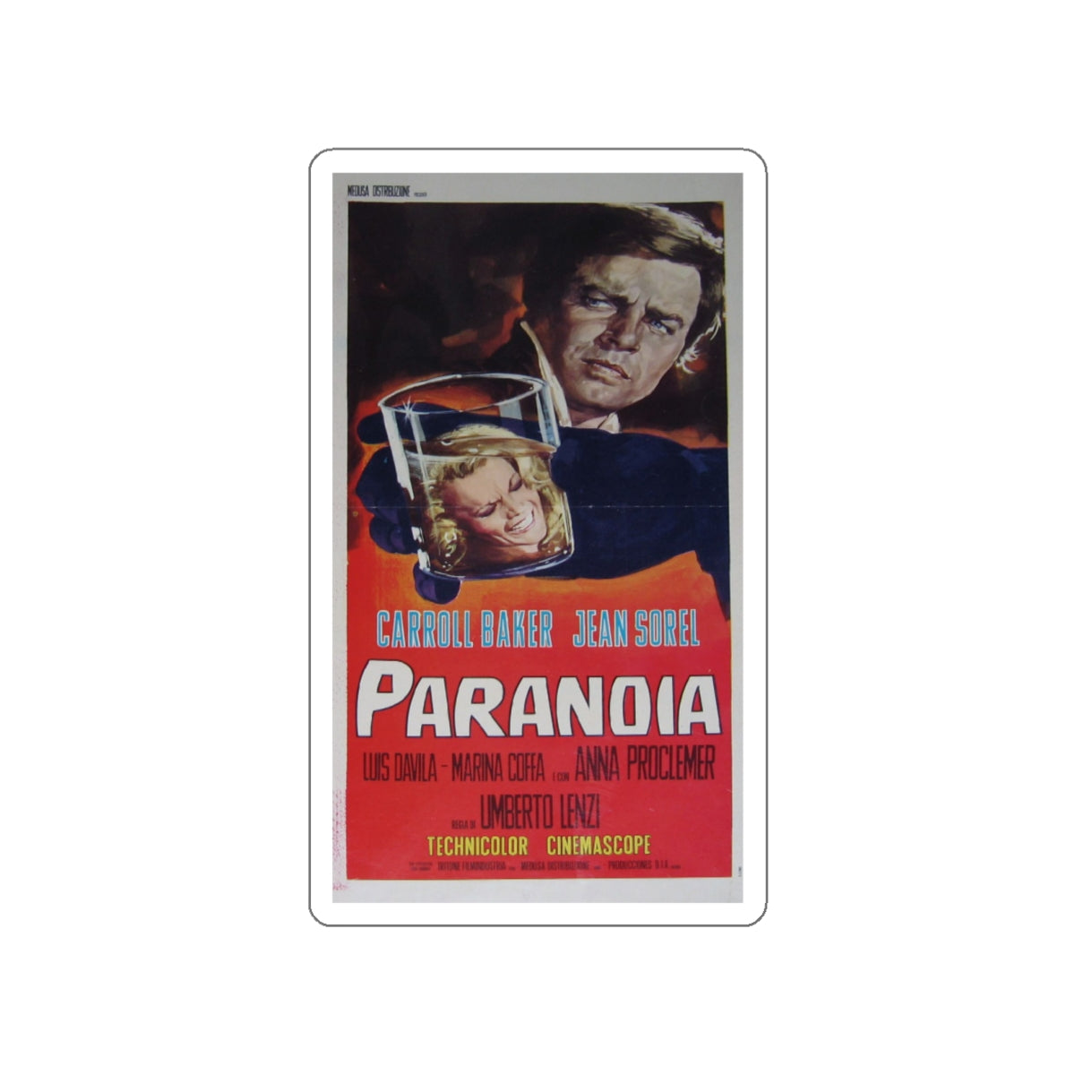 PARANOIA 1970 Movie Poster STICKER Vinyl Die-Cut Decal-White-The Sticker Space