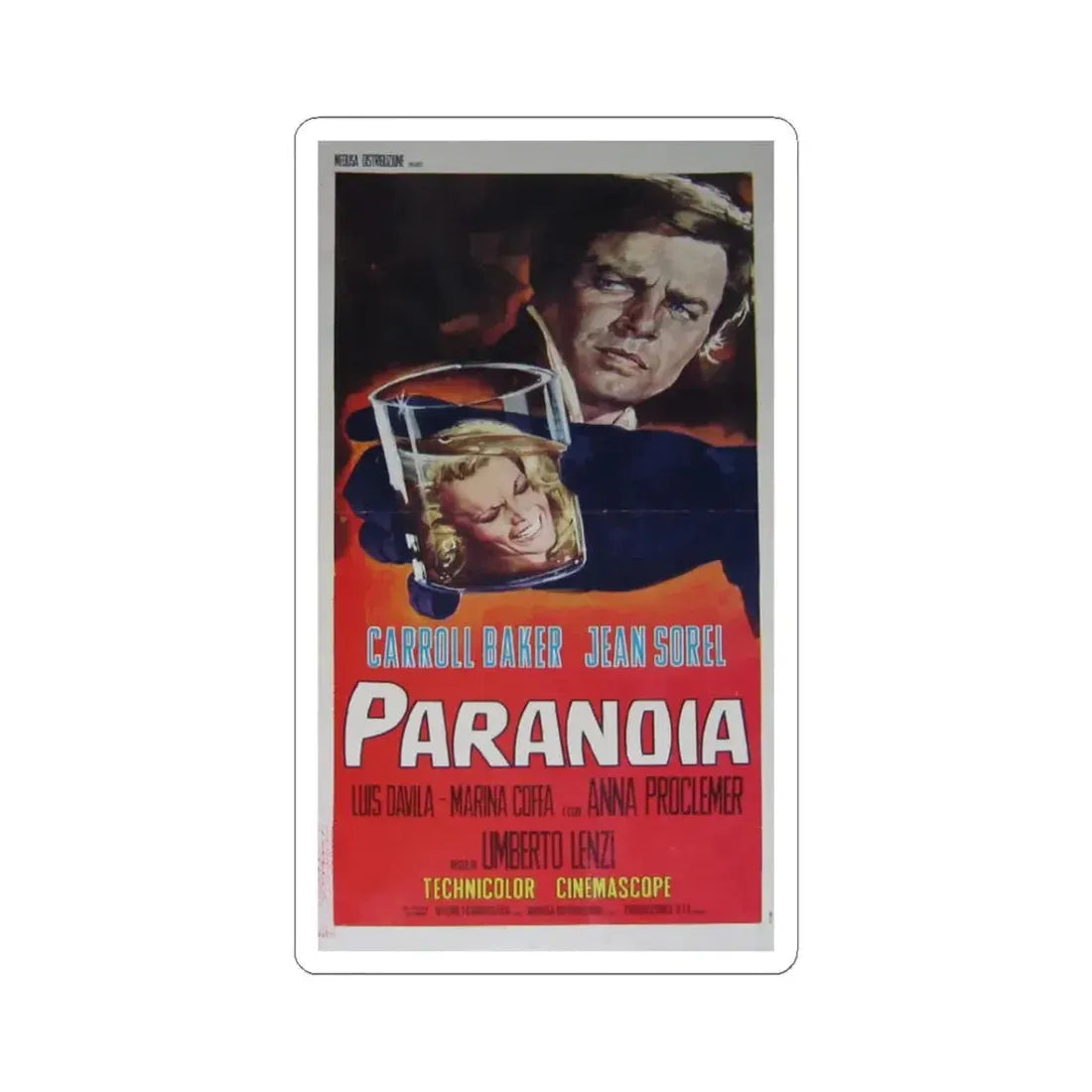PARANOIA 1970 Movie Poster - STICKER Vinyl Kiss-Cut Decal 3 Inch White - The Sticker Space