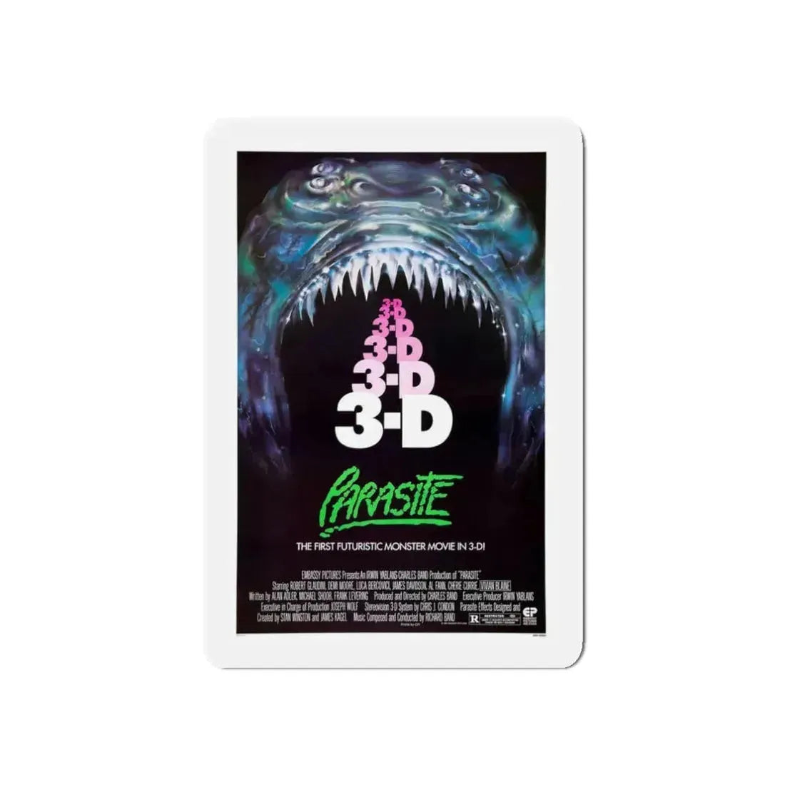 PARASITE 1982 Movie Poster - Refrigerator Magnet 3 Inch Die-Cut - The Sticker Space