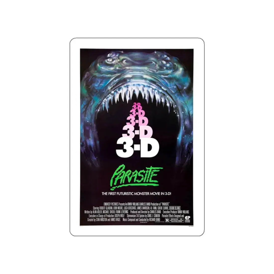 PARASITE 1982 Movie Poster STICKER Vinyl Die-Cut Decal 4 Inch - The Sticker Space