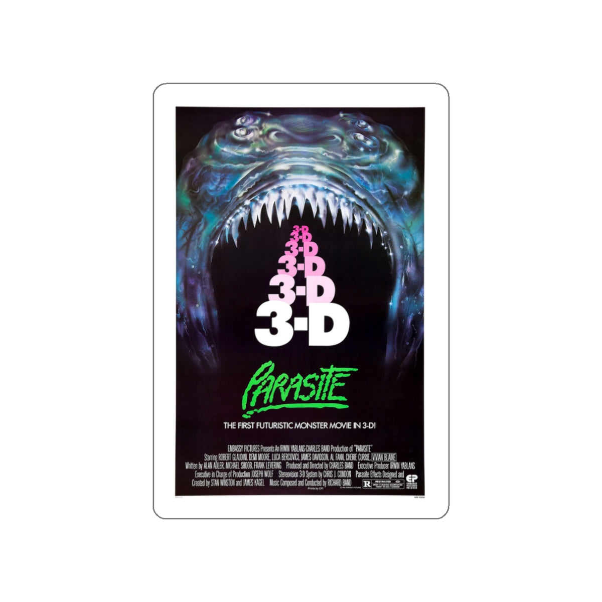 PARASITE 1982 Movie Poster STICKER Vinyl Die-Cut Decal-White-The Sticker Space