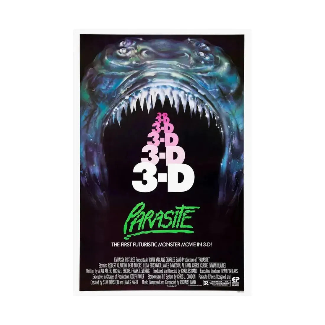 PARASITE 1982 - Paper Movie Poster - The Sticker Space