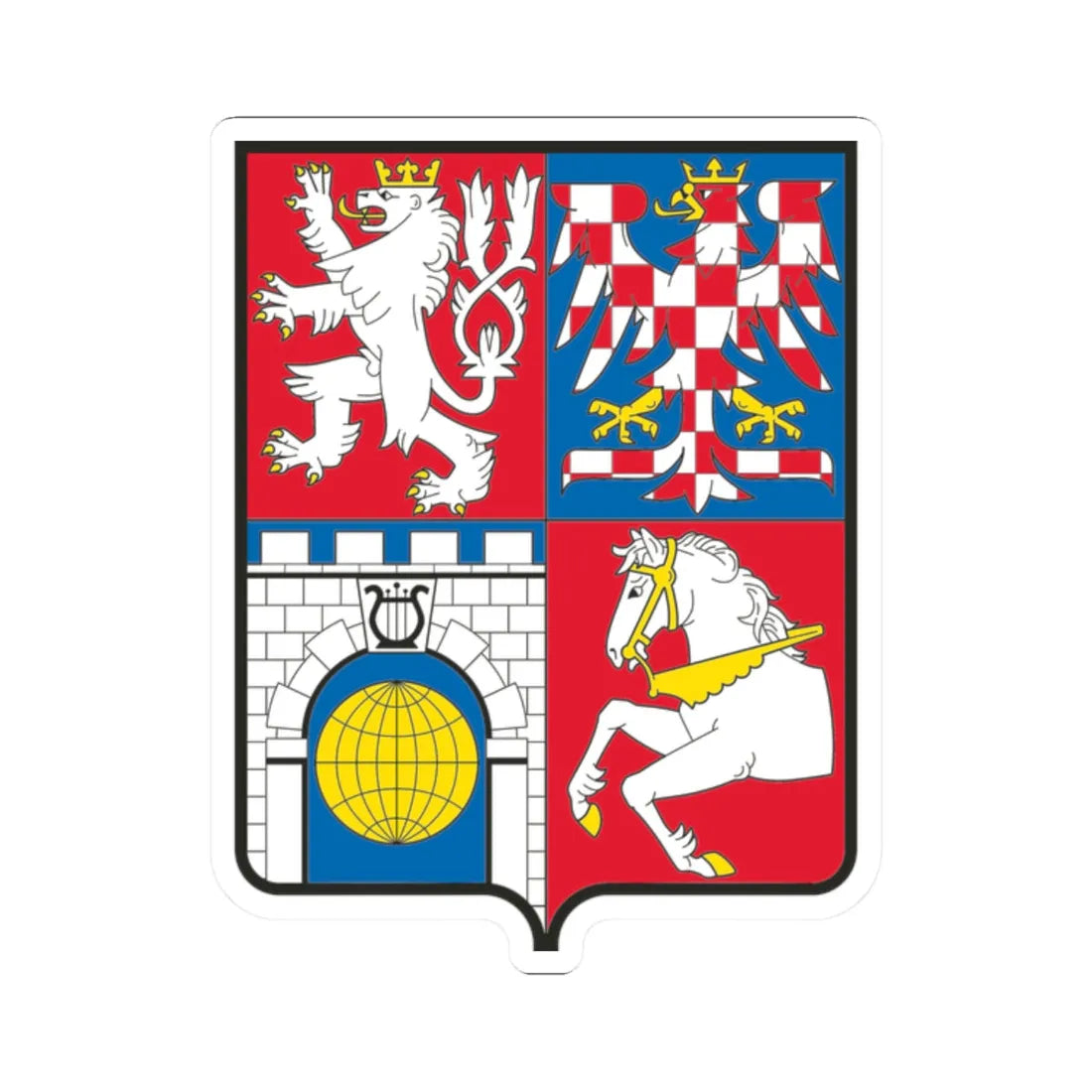 Pardubice Region CoA CZ (Czech Republic) (Coat of Arms) STICKER Vinyl Kiss-Cut Decal 2 Inch White - The Sticker Space