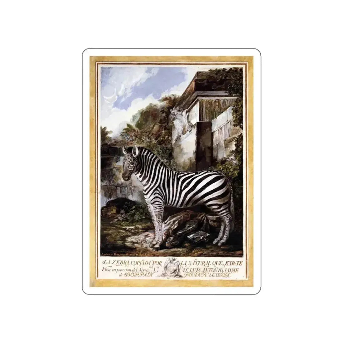 PARET Y ALCAZAR, Luis -  Zebra (Artwork) STICKER Vinyl Die-Cut Decal White Die-Cut 4 Inch - The Sticker Space