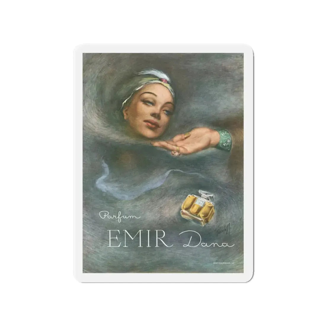Parfum Emir Dana, 1948 (Magazine Illustration) Refrigerator Magnet - The Sticker Space