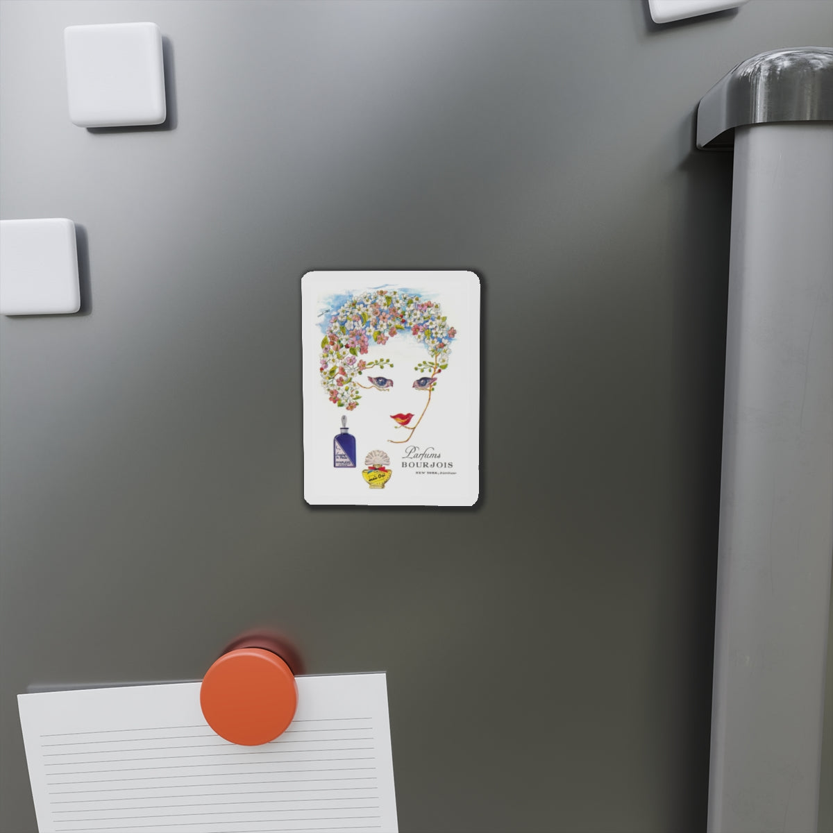 Parfums Bourjois, 1948 (Magazine Illustration) Refrigerator Magnet-The Sticker Space