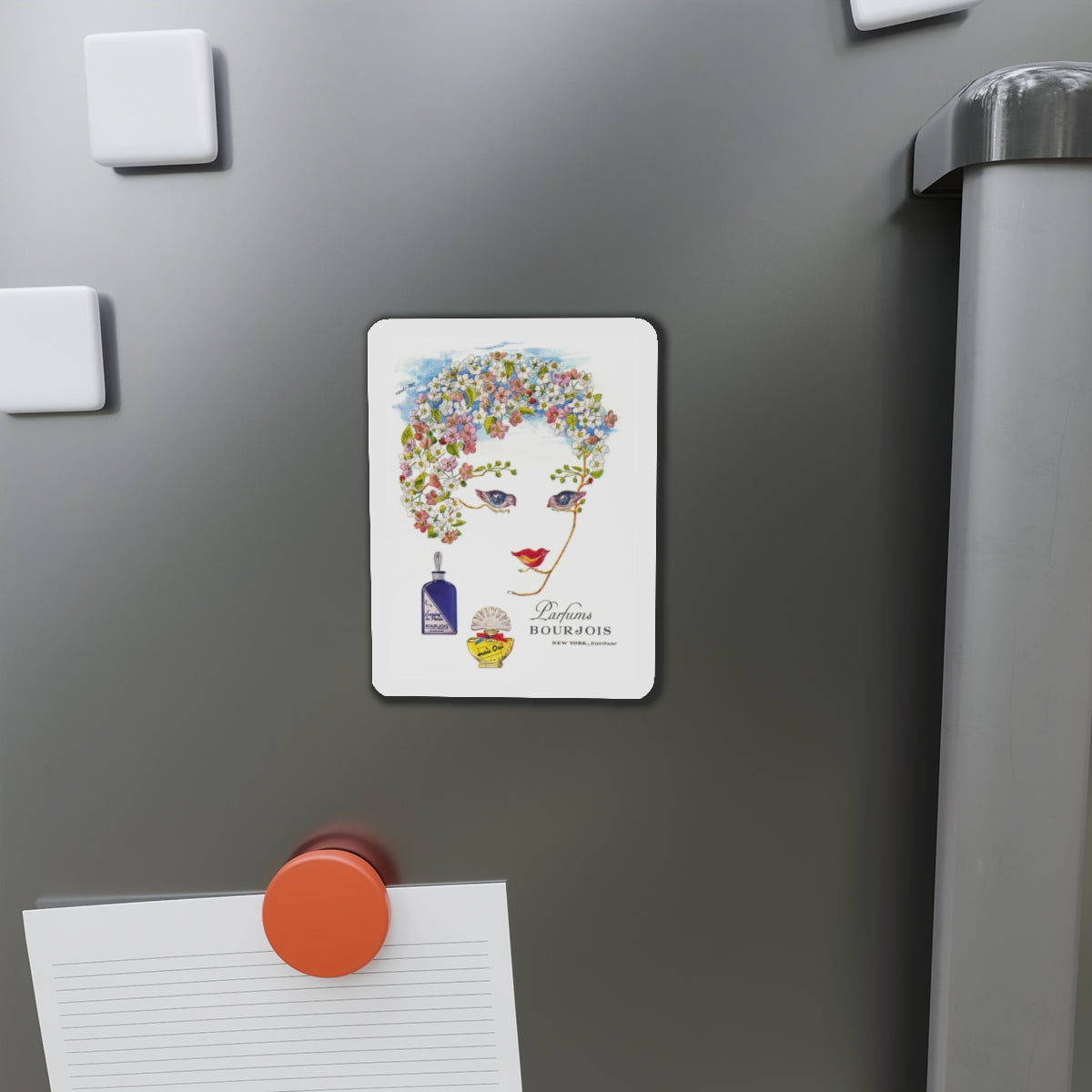 Parfums Bourjois, 1948 (Magazine Illustration) Refrigerator Magnet-The Sticker Space