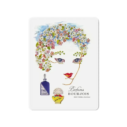 Parfums Bourjois, 1948 (Magazine Illustration) Refrigerator Magnet 3 Inch Die-Cut - The Sticker Space