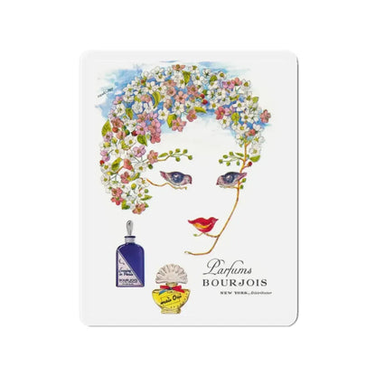 Parfums Bourjois, 1948 (Magazine Illustration) Refrigerator Magnet - The Sticker Space