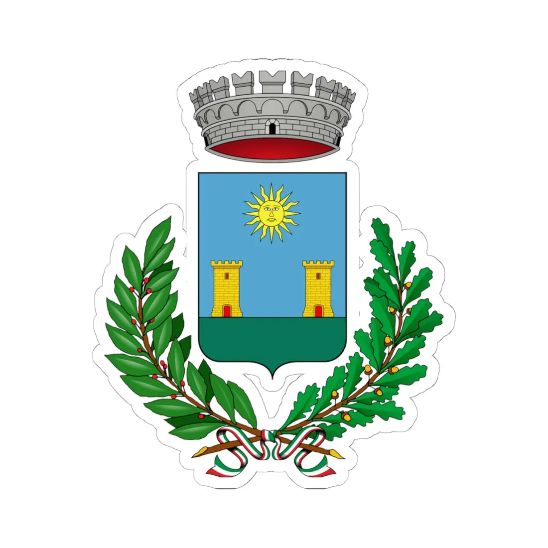 Parghelia-Stemma (Italy) (Coat of Arms) STICKER Vinyl Kiss-Cut Decal 6 Inch White - The Sticker Space