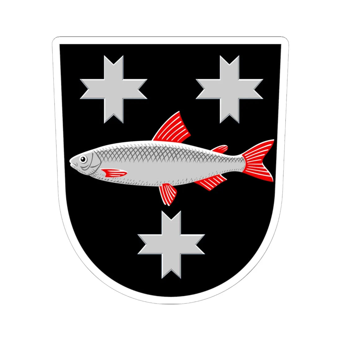 Parikkala.vaakuna.1956 (Finland) (Coat of Arms) STICKER Vinyl Kiss-Cut Decal 6 Inch White - The Sticker Space