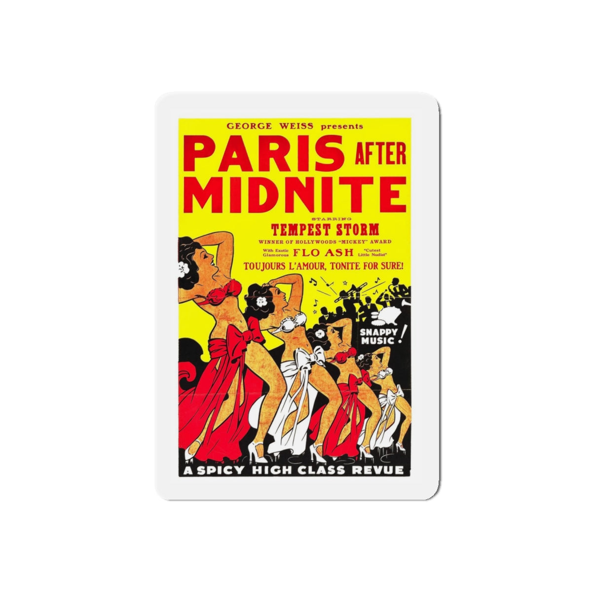 PARIS AFTER MIDNITE 1951 Movie Poster - Refrigerator Magnet-4" x 4"-The Sticker Space