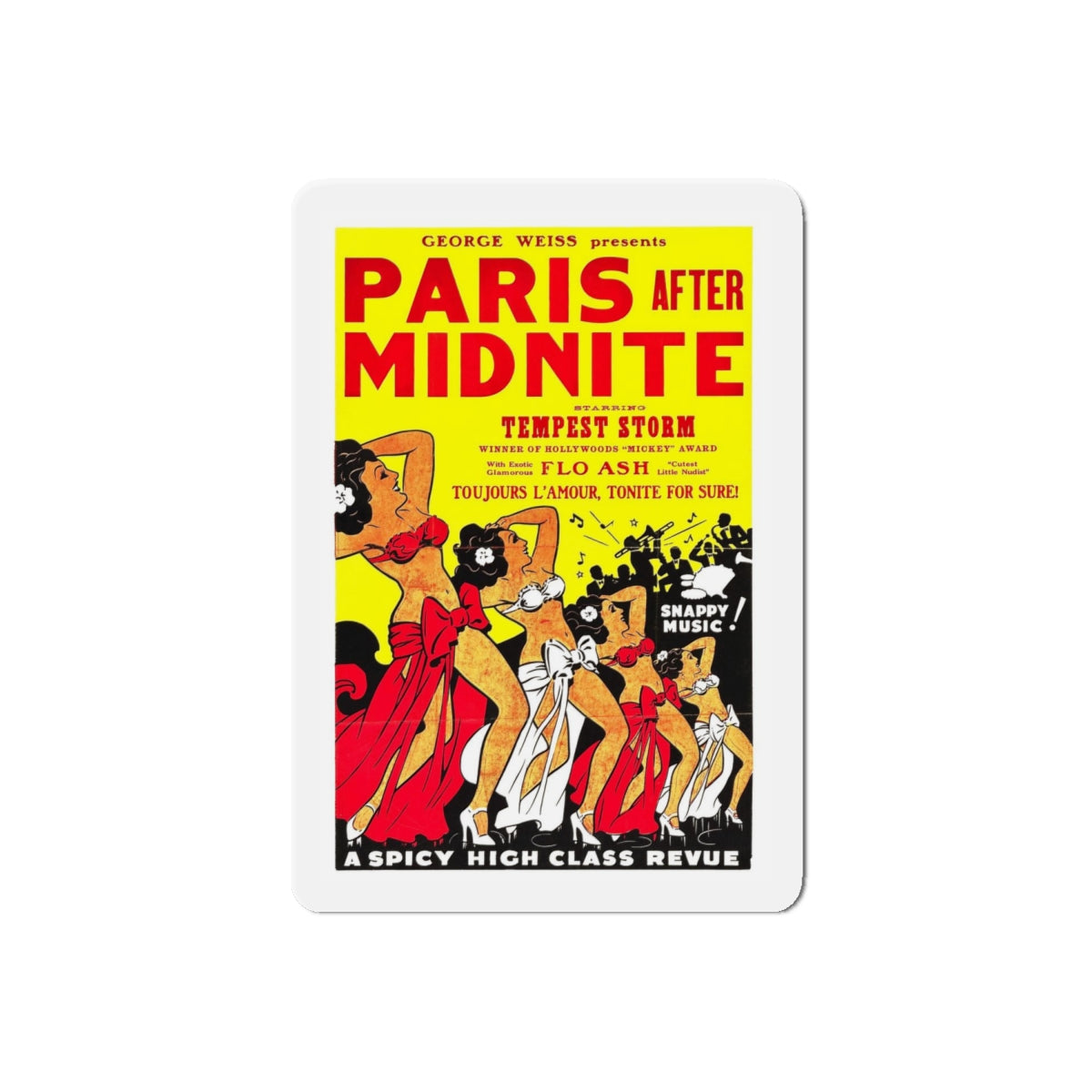 PARIS AFTER MIDNITE 1951 Movie Poster - Refrigerator Magnet-6" × 6"-The Sticker Space