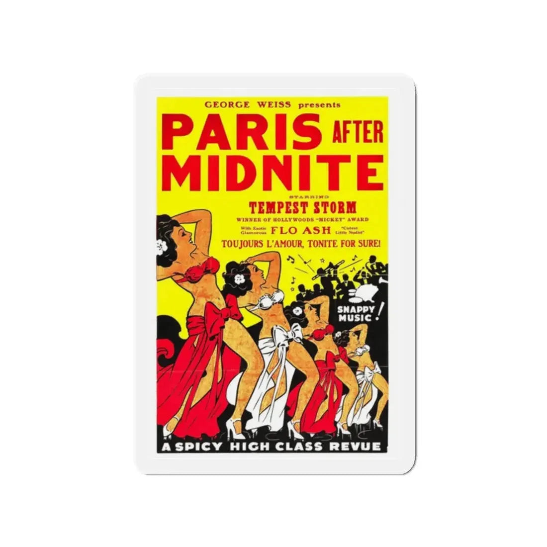 PARIS AFTER MIDNITE 1951 Movie Poster - Refrigerator Magnet - The Sticker Space