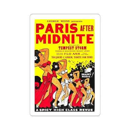 PARIS AFTER MIDNITE 1951 Movie Poster - STICKER Vinyl Kiss-Cut Decal 4 Inch White - The Sticker Space